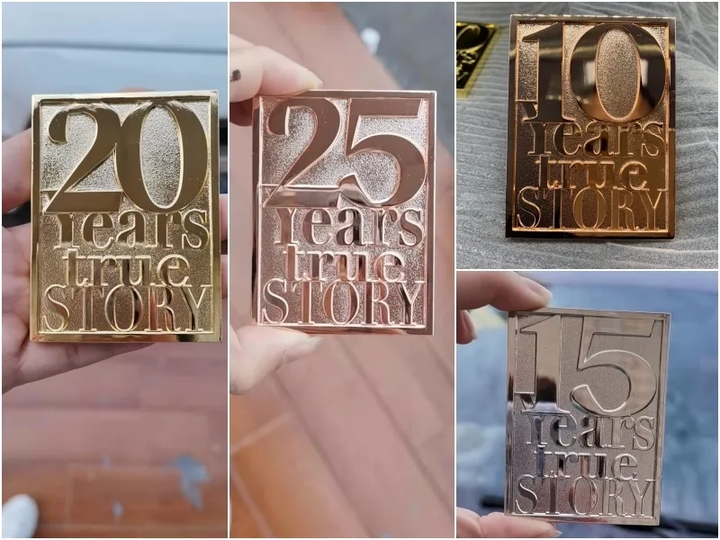 歐舒丹資深員工才有的榮耀!2022年木質與金屬的異材質客製化獎牌 - 2025 文洋獎盃 2022歐舒丹獎牌金屬片