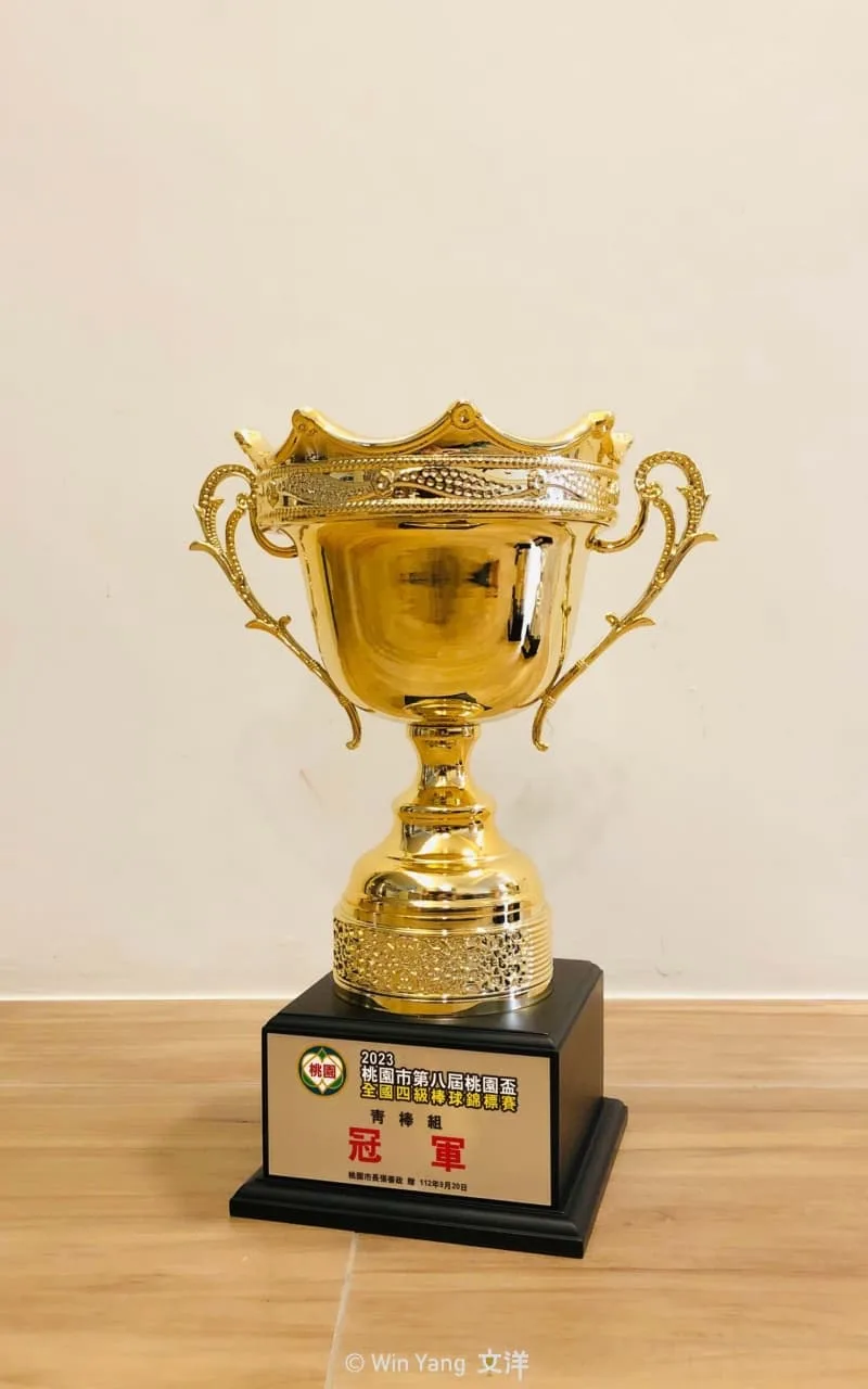 2023全國四級棒球錦標賽獎盃設計細節,棒球選手站在投手丘草皮上太吸睛! - 2026 文洋獎盃 2023桃園盃棒球錦標賽獎盃冠軍獎盃
