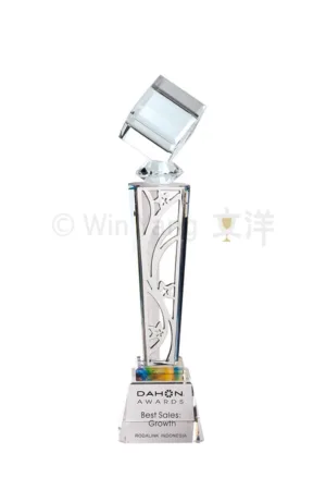 水晶立方體金屬片水晶獎盃(星燦)