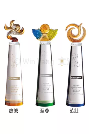 脫臘琉璃配件水晶夾色圓柱水晶琉璃獎盃