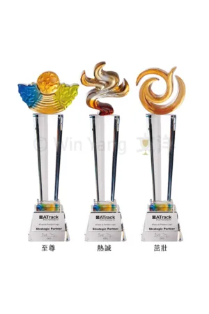 脫蠟琉璃頭水晶柱獎盃