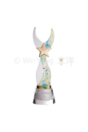 彩虹琉璃造型水晶獎盃