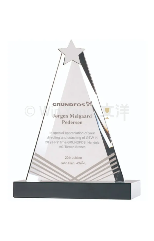 金屬星金字塔水晶獎座 - 2026 文洋獎盃 金屬星金字塔水晶獎座:圖片 3