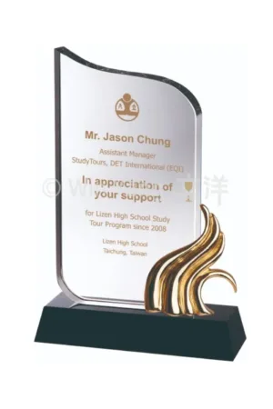 金屬潮流造型水晶獎牌