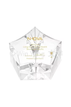 彩虹琉璃 - 2025 文洋獎盃 星星造型水晶文鎮