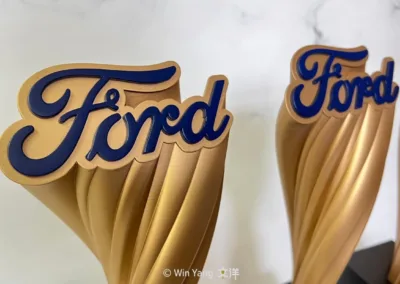 企業活動獎盃獎牌設計案例，3D列印高質感福特汽車獎盃，超吸睛